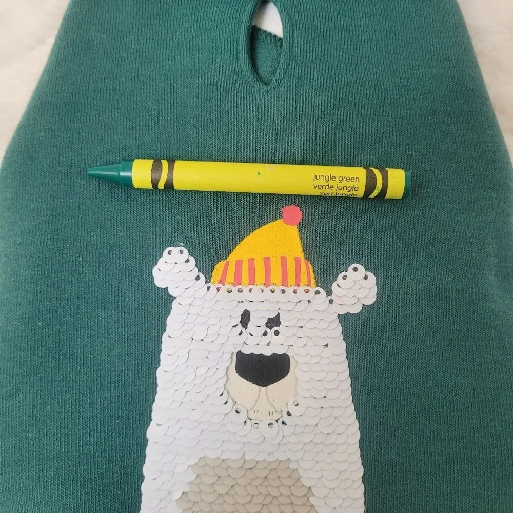 Heart to Tail Pet Hoodie Sweatshirt with Sequin Flip Polar Bear XS X-Small New